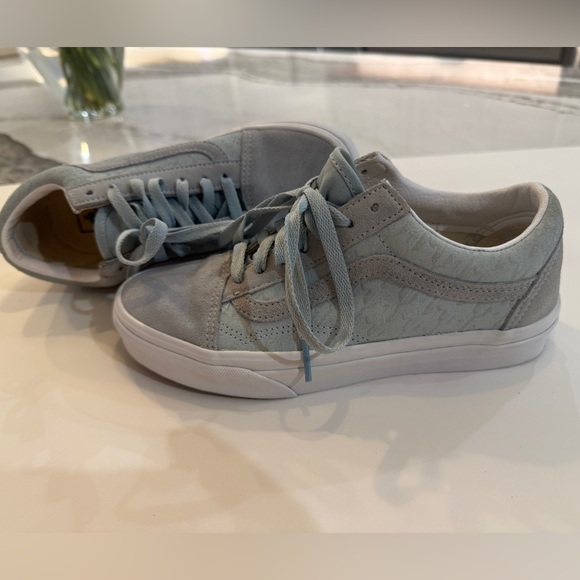 Vans Houndstooth Embossed Suede Old Skool Winter Sky Blue Sneakers women 7 - Picture 1 of 10